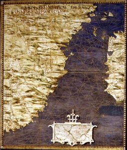 非洲地图，来自 "地理地图厅"（Sala delle Carte Geografiche），约1570年（面板油画）。 作者 埃尼亚齐奥·丹蒂（Egnazio Danti）