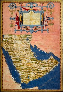 Map of Arabia made by Egnazio Danti (1536-1586) about 1567 Painting of cabinets in the room of geographic maps. Palazzo Vecchio, Sala del Mappamondo Florence 作者 埃尼亚齐奥·丹蒂（Egnazio Danti）
