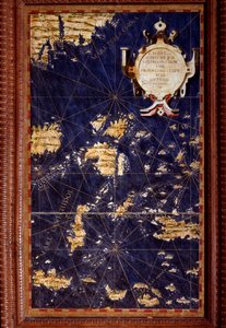 摩鹿加群岛地图由Egnazio Danti（1536-1586）数学家、宇宙学家和意大利建筑师制作。1567年左右。佛罗伦萨，韦基奥宫，Mappamondo厅 作者 埃尼亚齐奥·丹蒂（Egnazio Danti）