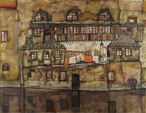 在河上的房子墙 作者 埃贡·席勒（Egon Schiele）
