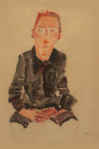 2022 NYR 20682 0724 000（埃贡-席勒（Egon Schiele）双手合十的坐着的小熊肖像研究 OSCA011034 博士 作者 埃贡·席勒（Egon Schiele）