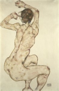 蹲下的裸体，1915年