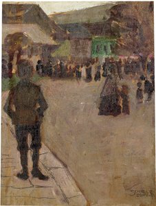 1907年在克洛斯特新堡的Leopolditag之前 作者 埃贡·席勒（Egon Schiele）