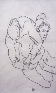 被拥抱；乌玛门德，1918年 作者 埃贡·席勒（Egon Schiele）
