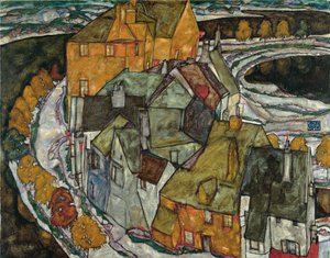 新月之屋II岛镇，1915年 作者 埃贡·席勒（Egon Schiele）