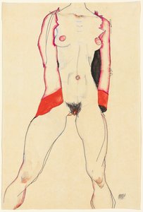 女躯干；女躯干，1913年 作者 埃贡·席勒（Egon Schiele）