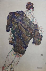 带着衣钵的人物，1913年。 作者 埃贡·席勒（Egon Schiele）