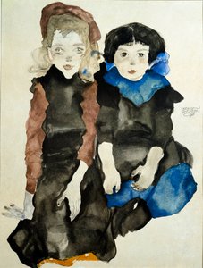 孩子们。 埃贡·席勒 (1890-1918) 的绘画 作者 埃贡·席勒（Egon Schiele）