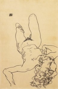 跪着的女性裸体，1917年