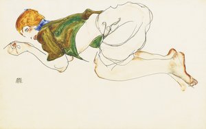 跪着的女人，1912年 作者 埃贡·席勒（Egon Schiele）