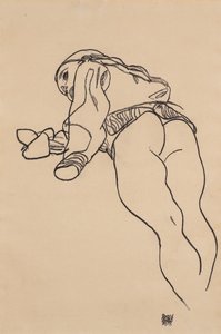 躺下斜倚，1918年 作者 埃贡·席勒（Egon Schiele）