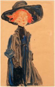 Mädchen in Blau 作者 埃贡·席勒（Egon Schiele）