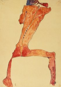 Mannerruckenhaut （铅笔和水彩） 作者 埃贡·席勒（Egon Schiele）
