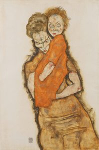 母亲与儿童，1914年 作者 Egon Schiele