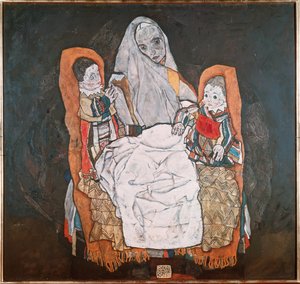 母亲带着她的两个孩子，三 作者 埃贡·席勒（Egon Schiele）