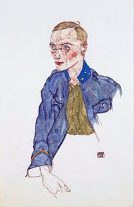 一年志愿兵下士 - 席勒, 埃贡 (1890-1918) - 1916 - 纸上铅笔、水粉 - 48x31,3 - 维也纳利奥波德博物馆 作者 埃贡·席勒（Egon Schiele）