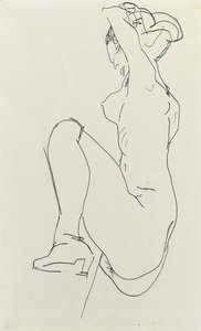 俯卧女性裸体，1913年