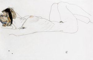 斜倚女性裸体，1912年