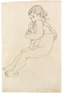 坐着的孩子，1916年 作者 埃贡·席勒（Egon Schiele）