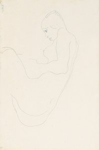 裸体坐像，1912年 作者 埃贡·席勒（Egon Schiele）