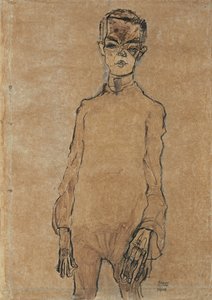 自画像，1910年 作者 埃贡·席勒（Egon Schiele）