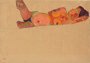 沉睡的女孩，1910年 作者 埃贡·席勒（Egon Schiele）