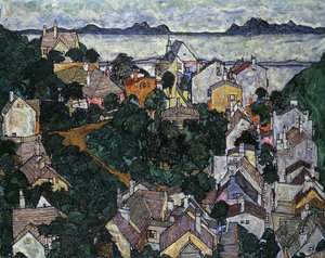 夏日风景；夏日风景，1917年 作者 埃贡·席勒（Egon Schiele）