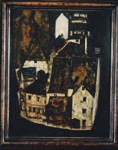 Tote Stadt III - 死城 III ... （木板上的油画和水彩画） 作者 埃贡·席勒（Egon Schiele）