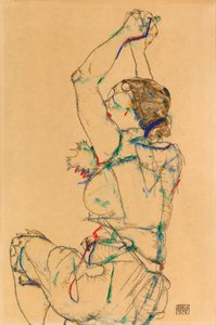 举起双臂的女人，1914年。 作者 埃贡·席勒（Egon Schiele）