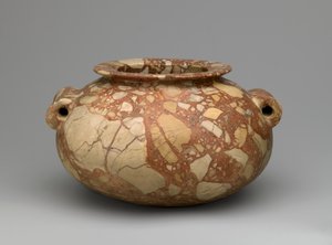带管状手柄的罐子，c.3600-3000 BC（角砾岩） 作者 埃及人