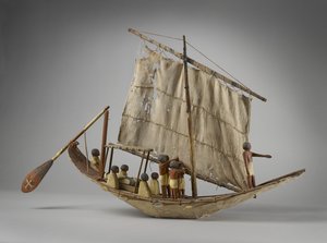 模型陪葬船，来自Beni Hasan，可能是中国，c.2060-1786（混合媒体）（另见419821）