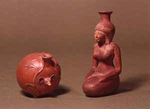 船只形状的女孩和刺猬（陶器） 作者 埃及人