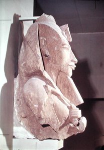 Amenophis IV（Akhenaten）（公元前1364-1347）的半身像，来自阿蒙神庙，卡纳克，公元前135-3-1337（砂岩）