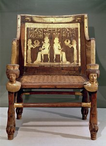 属于Satamun公主的椅子，新王国Amenophis III的女儿，约公元前1391-1353年（木材和镀金青铜） 作者 埃及第十八王朝