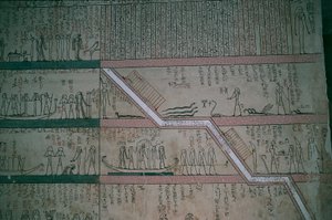 埃及、卢克索、帝王谷、图特摩斯三世墓、墓室壁画 作者 埃及第十八王朝