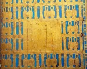 埃及古物：天幕盒的细节。图坦卡蒙（All-Ankh-amun）的墓室 作者 埃及第十八王朝