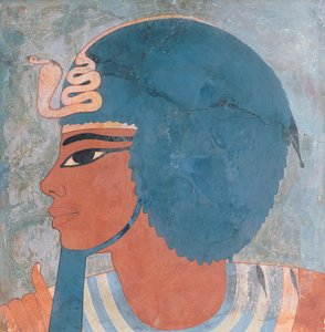 公元前1550年至1595年，18世纪Onsou墓的Amenophis III头（壁画） 作者 埃及第十八王朝