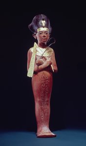 从图坦卡蒙墓（公元前1373-1352）新王国（镀金木）的国王的Shabti形象