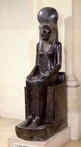 狮子头女神塞克麦特的雕像，从神殿，卡纳克，新王国，公元前139-1-1353（闪长岩）（另见50887）