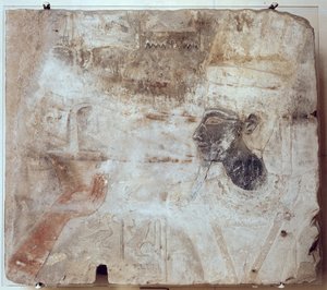 Tuthmosis III（公元前1479-1425）从新王国Elephantine的Satet神庙向神Amun提供香火（彩绘砂岩） 作者 埃及第十八王朝