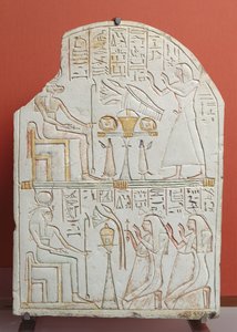 Penboui的Stela，来自新英国底比斯的Deir el-Medina的监护人（彩绘石头）