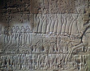 塞提一世在叙利亚和巴勒斯坦的征服，卡纳克神庙建筑群阿蒙神庙大殿外墙浮雕（联合国教科文组织世界遗产名录 作者 Egyptian 19th Dynasty