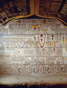 大地之书》的细节，来自拉美西斯六世（R.1143-1136 BC）新王国墓的墓室（壁画）。 作者 埃及第20王朝