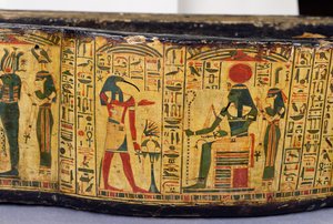 Detail of the outer coffin base of the mummy of Nesyamun, possibly found at Deir El-Bahri, New Kingdom, c.1100 BC (painted wood) 作者 埃及第20王朝