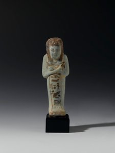 Akhesenmut的Shabti，可能来自新王国Deir el-Bahri（彩陶）