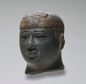 Kushite统治者的头，c.716-02 BC（绿色片岩）