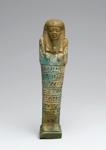 Psamtek的Shabti，可能来自Giza，Late Kingdom（faience） 作者 埃及第26王朝