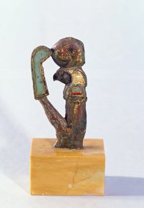 雷神，赛特时期（青铜和黄金包裹的玻璃浆）。 作者 埃及第26王朝