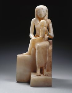 Pepy II和他的母亲Meryreankhnes，可能来自旧王国Saqqara（方解石）