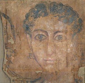 年轻女子的头像，c.100-300（亚麻蛋彩画） 作者 埃及人埃及人